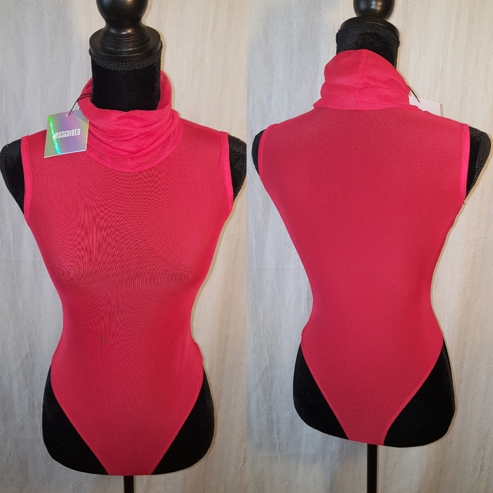 💜SALE💜Sheer Red Bodysuit sz6